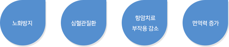 노화방지, 심혈관질환, 항암치료 부작용 감소, 면역력 증가
